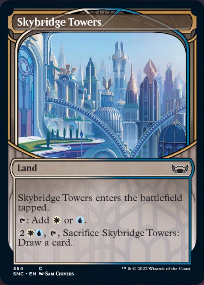 Skybridge Towers (Showcase Skyscraper) [Streets of New Capenna] MTG Single Magic: The Gathering | Red Claw Gaming