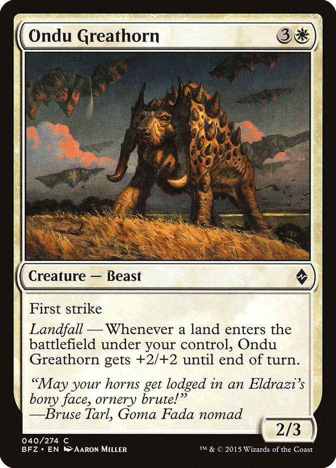 Ondu Greathorn [Battle for Zendikar] MTG Single Magic: The Gathering | Red Claw Gaming