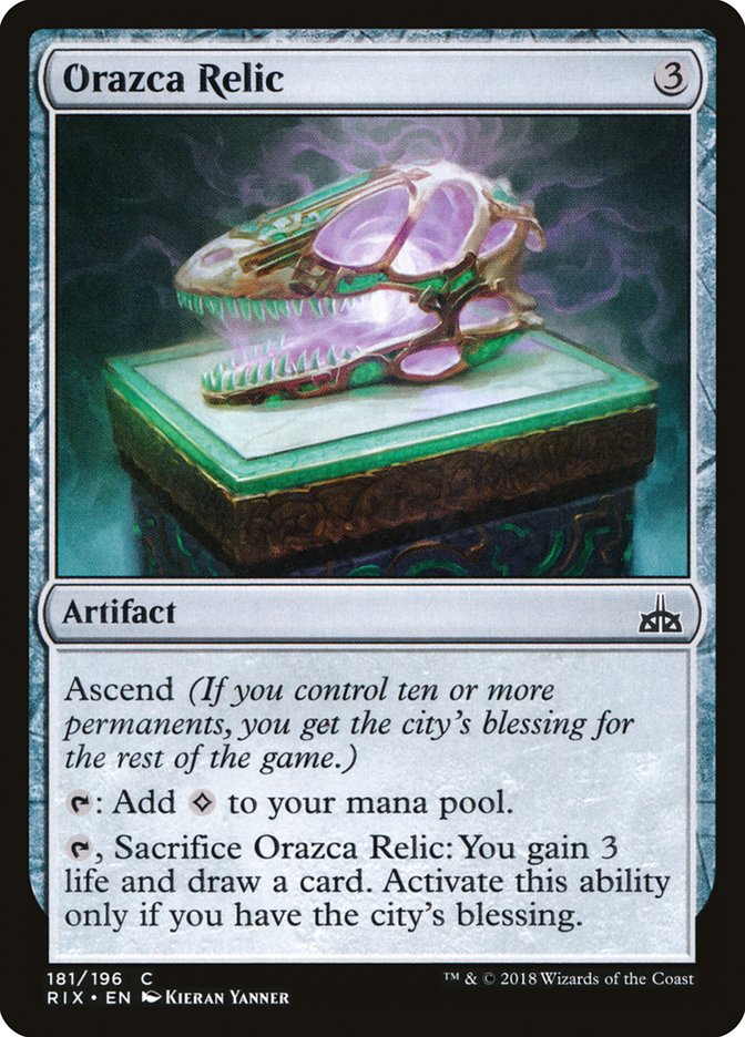 Orazca Relic [Rivals of Ixalan] MTG Single Magic: The Gathering | Red Claw Gaming