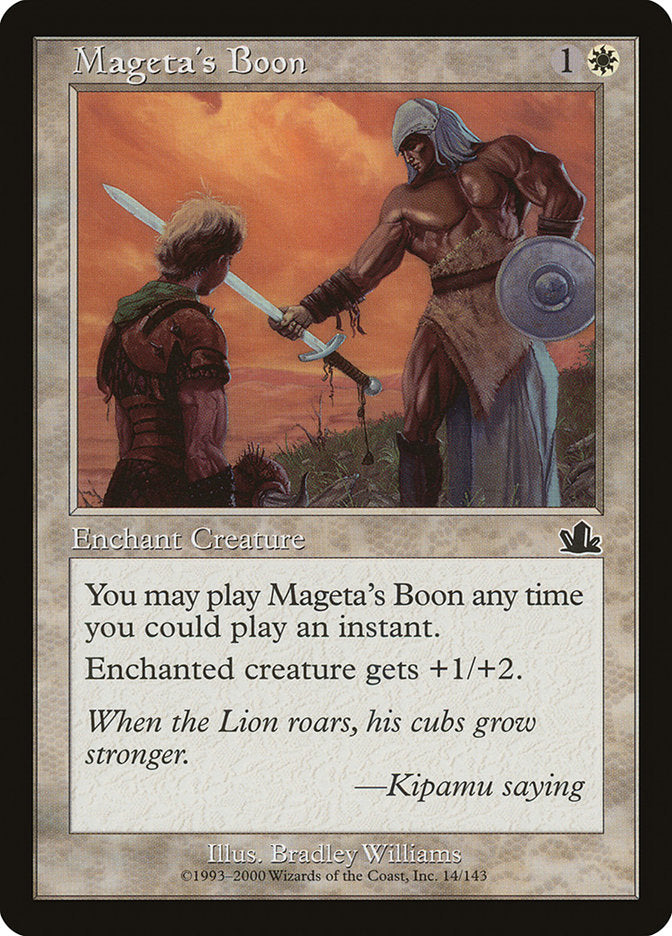 Mageta's Boon [Prophecy] MTG Single Magic: The Gathering | Red Claw Gaming