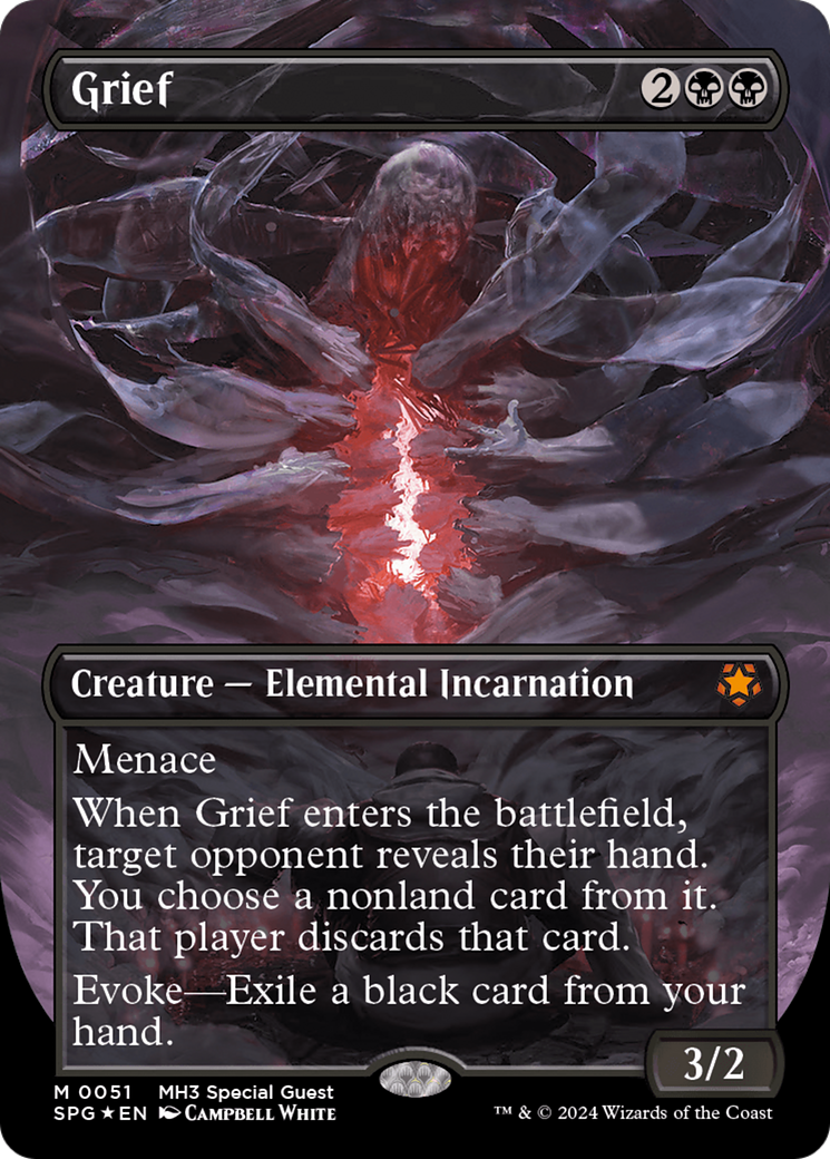 Grief (Borderless) (Textured Foil) [Modern Horizons 3 Special Guests] MTG Single Magic: The Gathering    | Red Claw Gaming