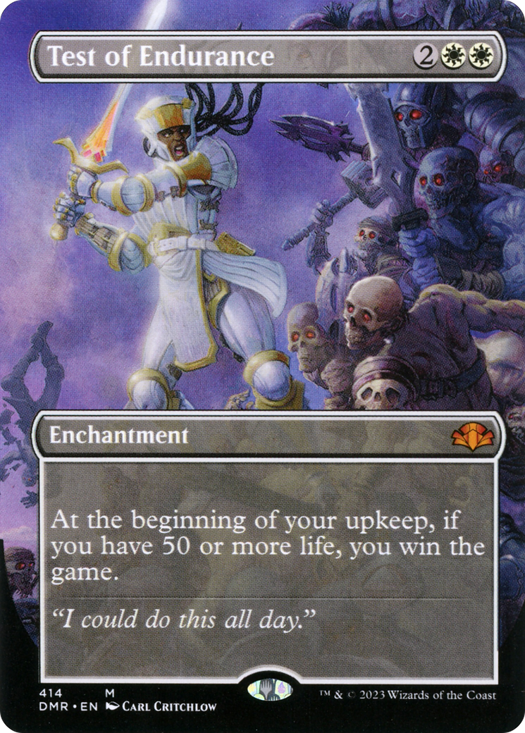 Test of Endurance (Borderless Alternate Art) [Dominaria Remastered] MTG Single Magic: The Gathering | Red Claw Gaming
