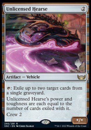 Unlicensed Hearse (Promo Pack) [Streets of New Capenna Promos] MTG Single Magic: The Gathering | Red Claw Gaming