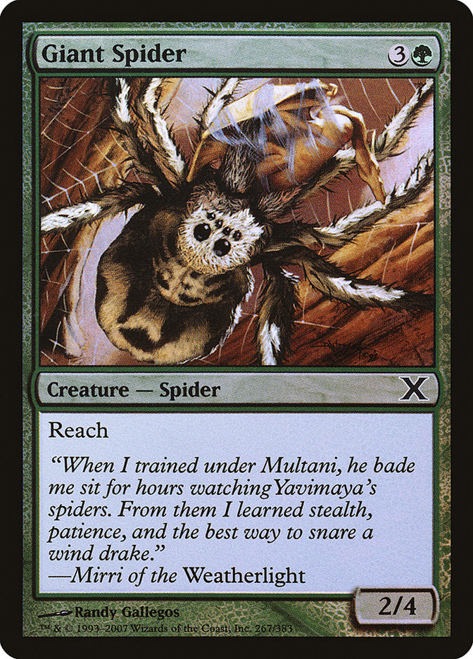 Giant Spider (Premium Foil) [Tenth Edition] MTG Single Magic: The Gathering | Red Claw Gaming