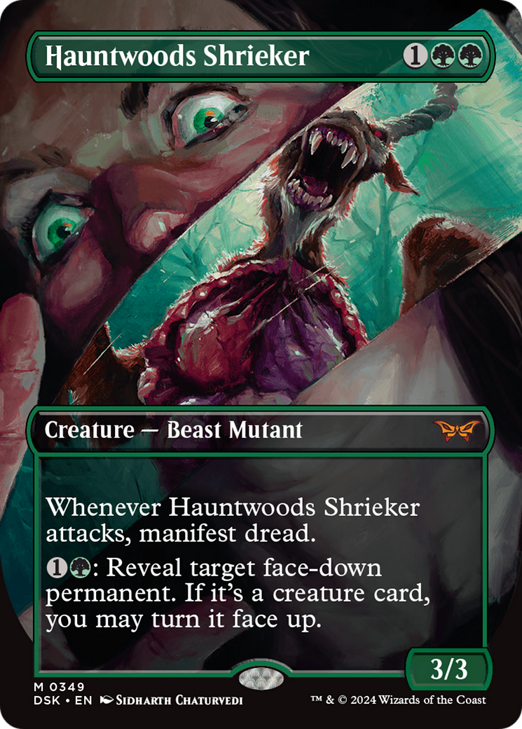 Hauntwoods Shrieker (Borderless) [Duskmourn: House of Horror] MTG Single Magic: The Gathering | Red Claw Gaming