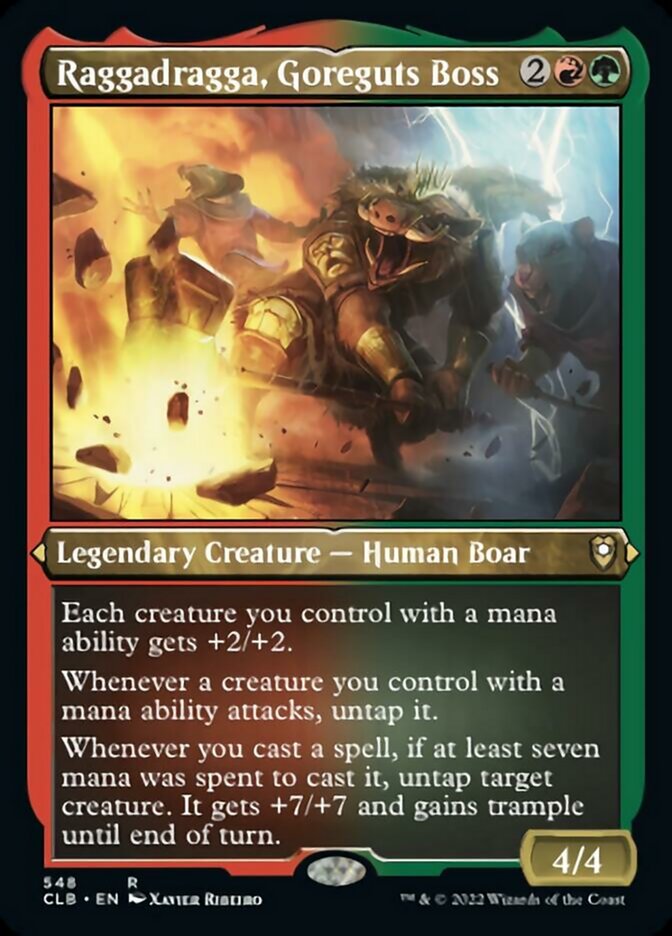 Raggadragga, Goreguts Boss (Foil Etched) [Commander Legends: Battle for Baldur's Gate] MTG Single Magic: The Gathering | Red Claw Gaming