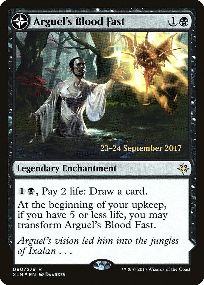 Arguel's Blood Fast // Temple of Aclazotz [Ixalan Prerelease Promos] MTG Single Magic: The Gathering | Red Claw Gaming