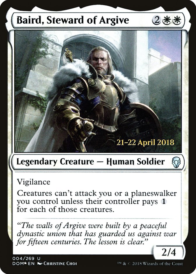 Baird, Steward of Argive [Dominaria Prerelease Promos] MTG Single Magic: The Gathering | Red Claw Gaming