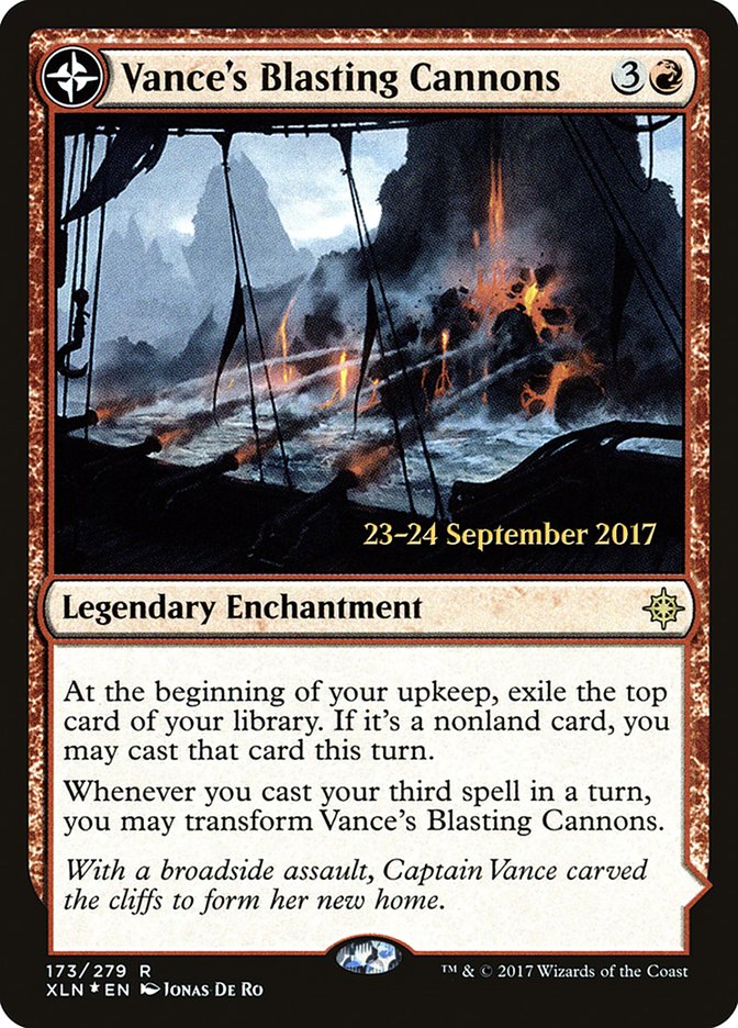 Vance's Blasting Cannons // Spitfire Bastion [Ixalan Prerelease Promos] MTG Single Magic: The Gathering | Red Claw Gaming
