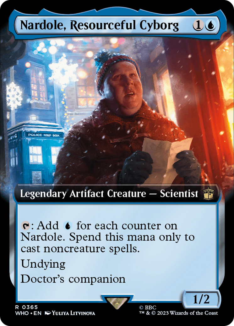 Nardole, Resourceful Cyborg (Extended Art) [Doctor Who] MTG Single Magic: The Gathering | Red Claw Gaming