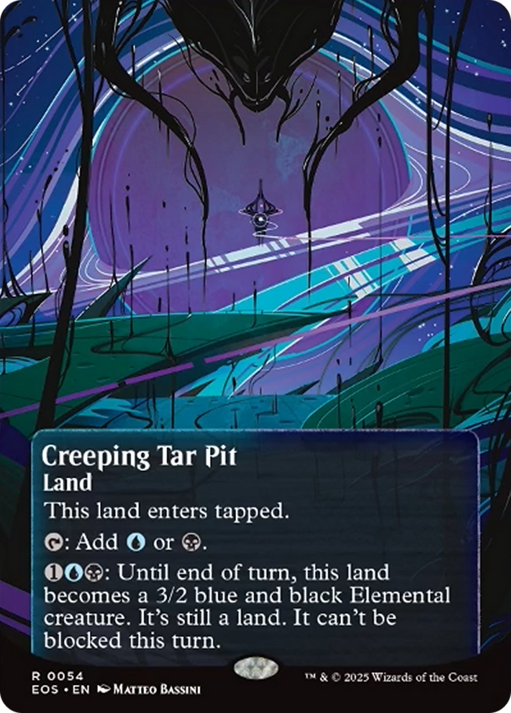 Creeping Tar Pit (0054) (Borderless) [Edge of Eternities: Stellar Sights] MTG Single Magic: The Gathering | Red Claw Gaming