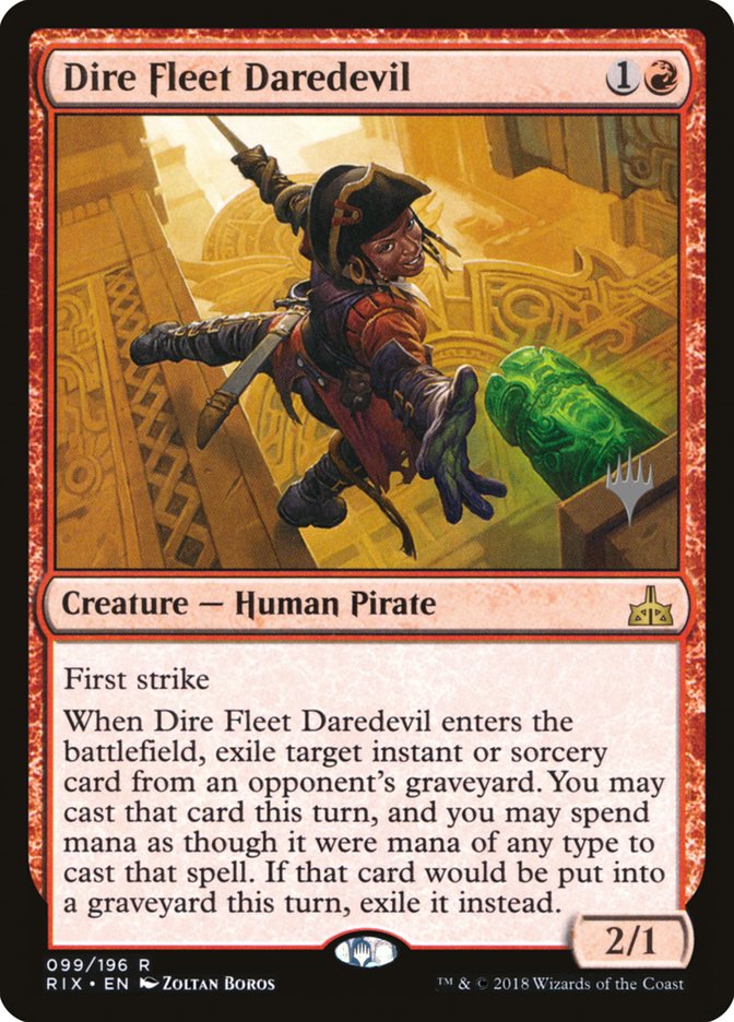Dire Fleet Daredevil (Promo Pack) [Rivals of Ixalan Promos] MTG Single Magic: The Gathering | Red Claw Gaming