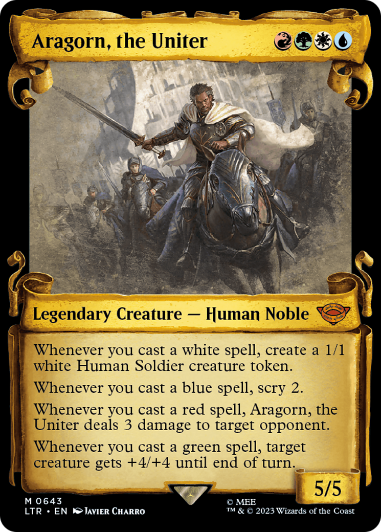 Aragorn, the Uniter [The Lord of the Rings: Tales of Middle-Earth Showcase Scrolls] MTG Single Magic: The Gathering | Red Claw Gaming