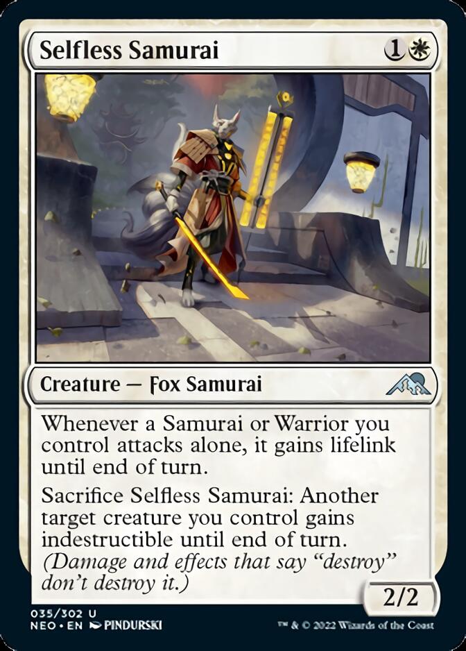 Selfless Samurai [Kamigawa: Neon Dynasty] MTG Single Magic: The Gathering    | Red Claw Gaming