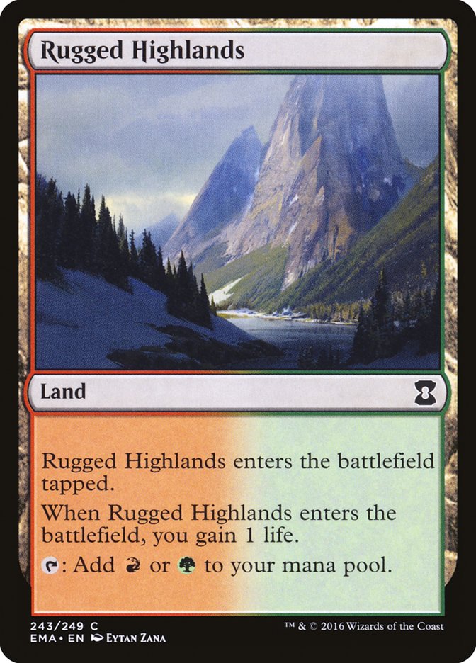 Rugged Highlands [Eternal Masters] MTG Single Magic: The Gathering | Red Claw Gaming