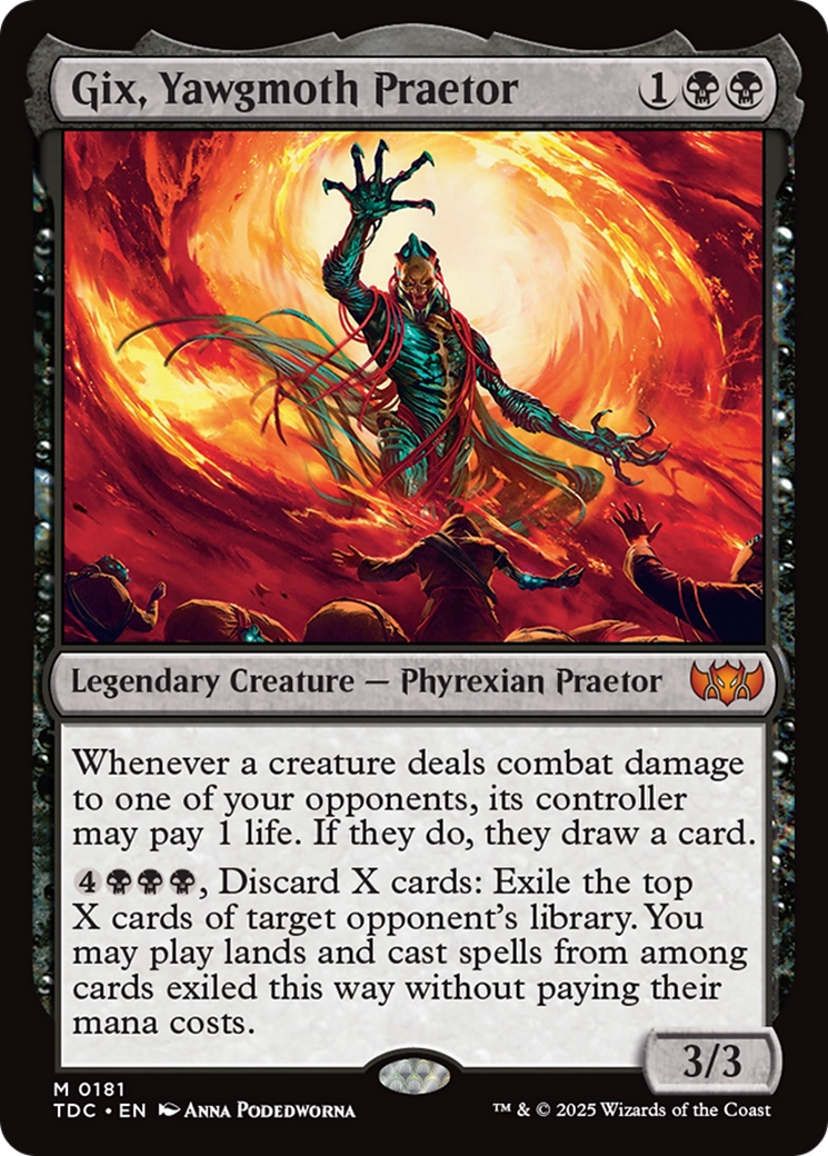 Gix, Yawgmoth Praetor [Tarkir: Dragonstorm Commander] MTG Single Magic: The Gathering | Red Claw Gaming