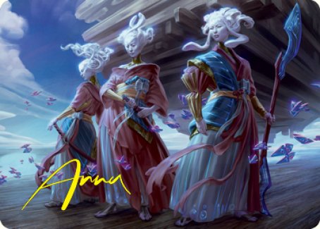 Guardians of Oboro Art Card (Gold-Stamped Signature) [Kamigawa: Neon Dynasty Art Series] MTG Single Magic: The Gathering | Red Claw Gaming