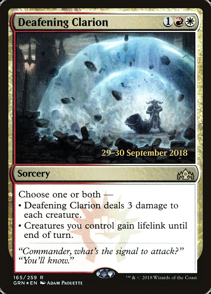 Deafening Clarion [Guilds of Ravnica Prerelease Promos] MTG Single Magic: The Gathering | Red Claw Gaming