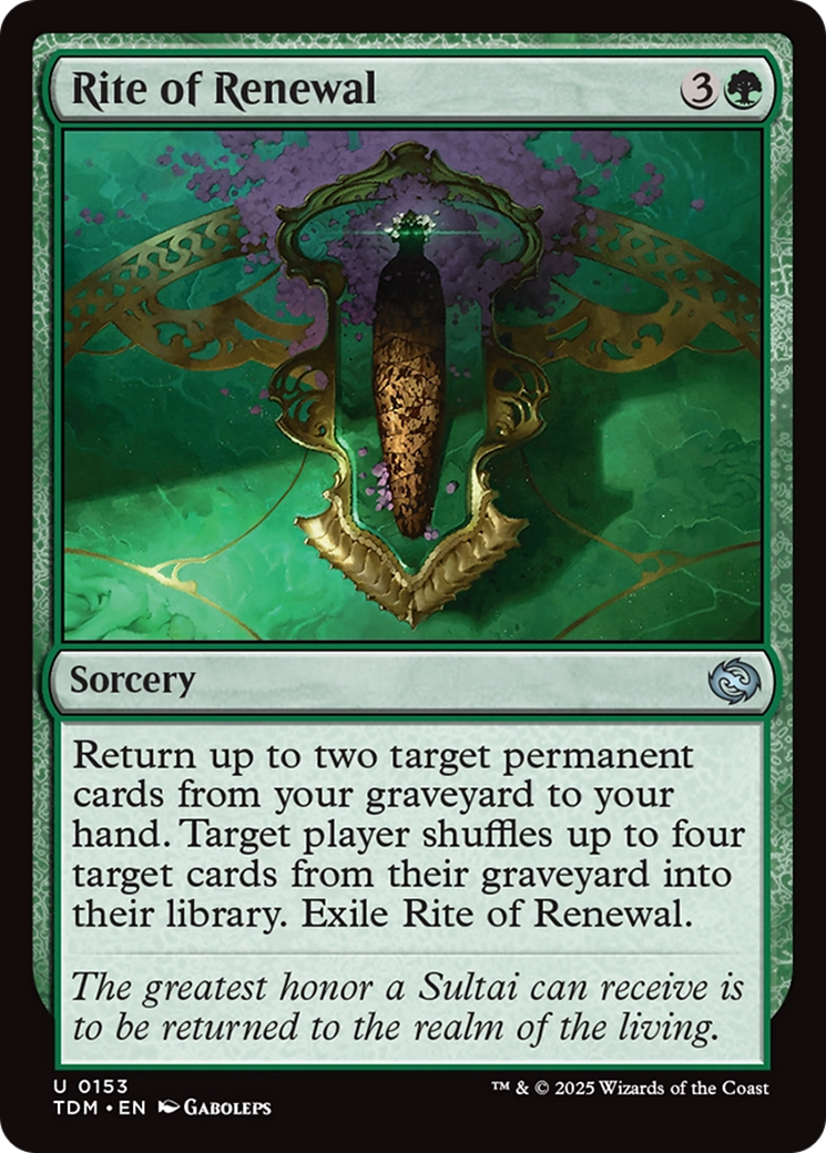 Rite of Renewal [Tarkir: Dragonstorm] MTG Single Magic: The Gathering | Red Claw Gaming