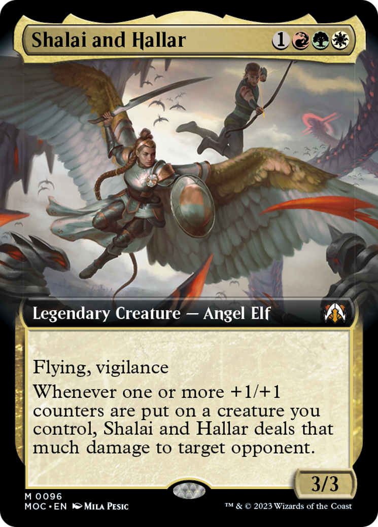 Shalai and Hallar (Extended Art) [March of the Machine Commander] MTG Single Magic: The Gathering | Red Claw Gaming