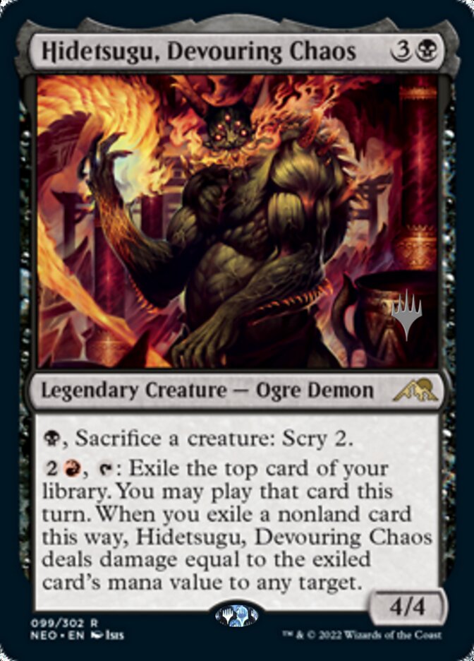 Hidetsugu, Devouring Chaos (Promo Pack) [Kamigawa: Neon Dynasty Promos] MTG Single Magic: The Gathering | Red Claw Gaming
