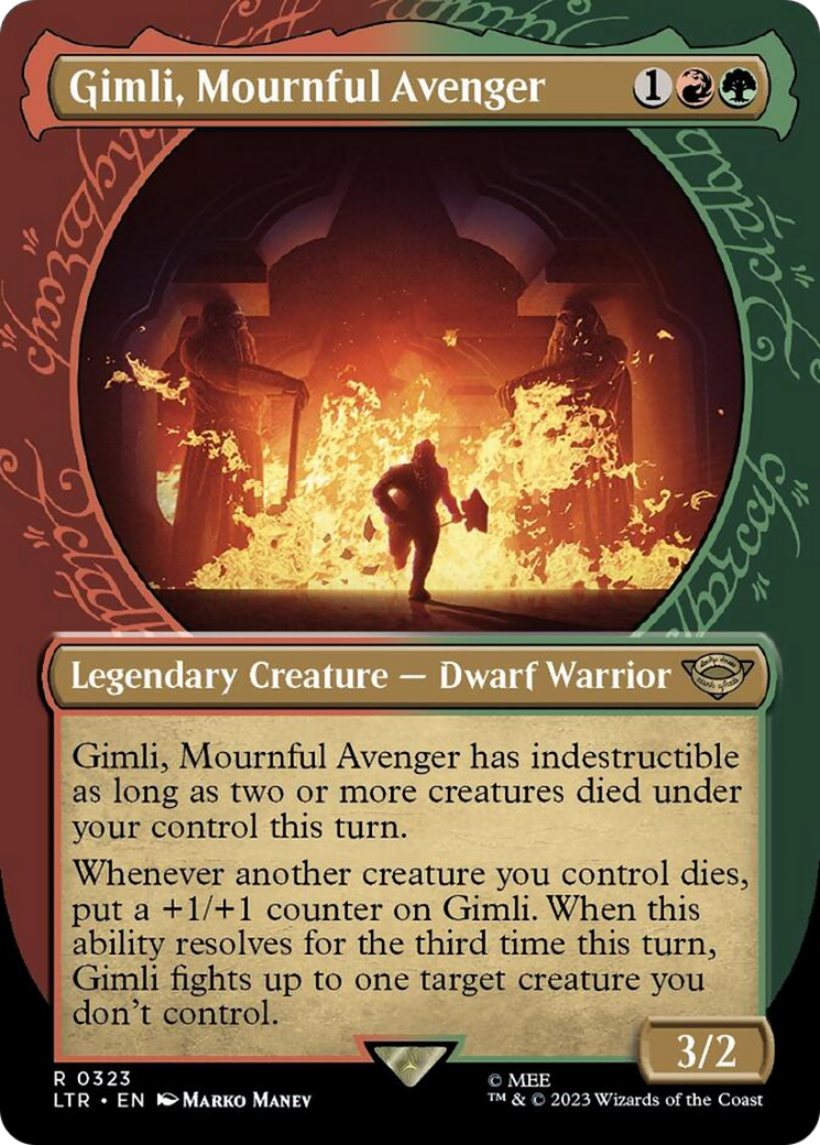 Gimli, Mournful Avenger (Showcase Ring Frame) [The Lord of the Rings: Tales of Middle-Earth] MTG Single Magic: The Gathering | Red Claw Gaming