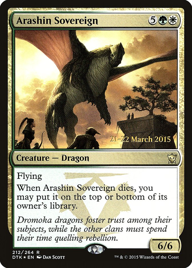 Arashin Sovereign [Dragons of Tarkir Prerelease Promos] MTG Single Magic: The Gathering | Red Claw Gaming