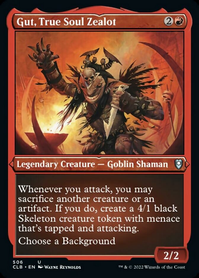 Gut, True Soul Zealot (Foil Etched) [Commander Legends: Battle for Baldur's Gate] MTG Single Magic: The Gathering | Red Claw Gaming