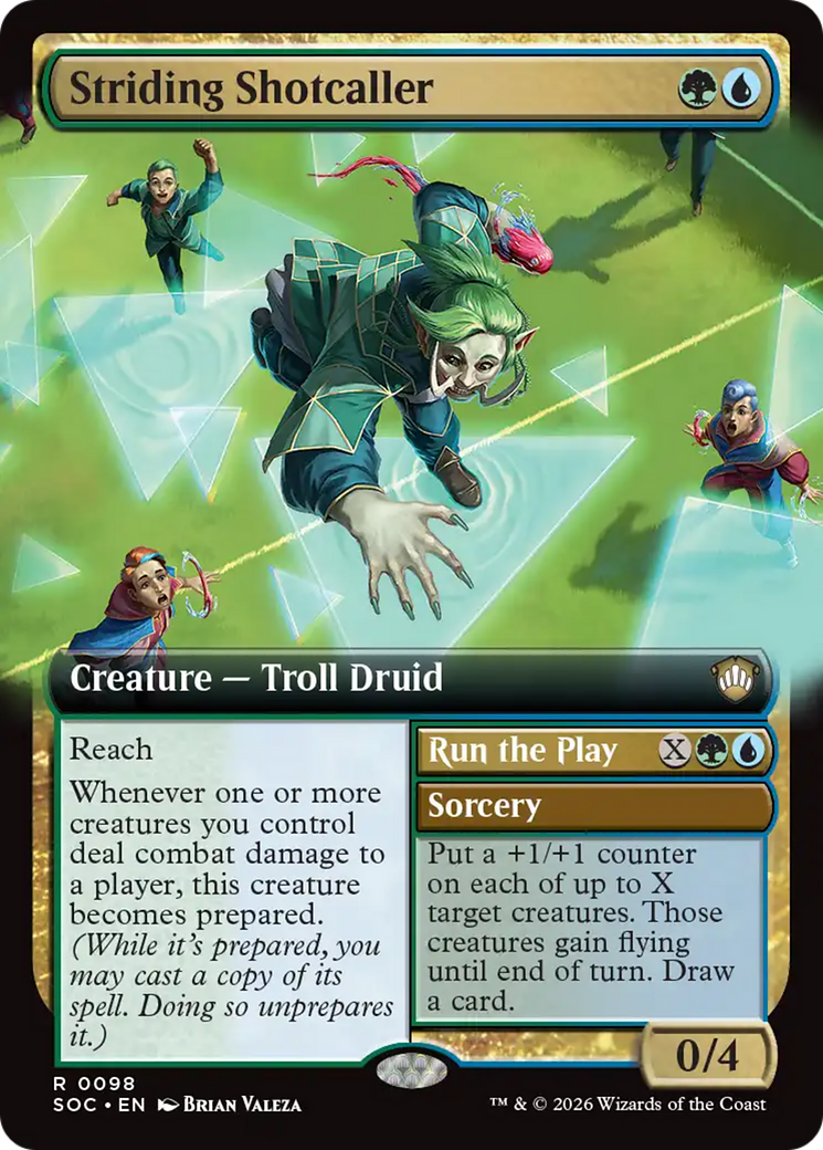 Striding Shotcaller (Extended Art) [Secrets of Strixhaven Commander] MTG Single Magic: The Gathering | Red Claw Gaming