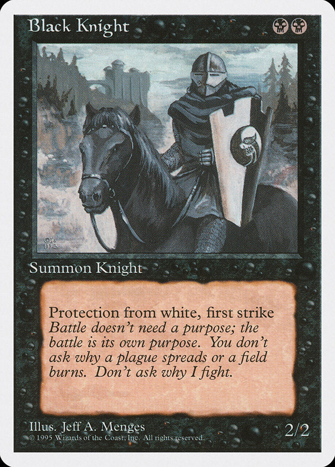 Black Knight [Fourth Edition] MTG Single Magic: The Gathering | Red Claw Gaming