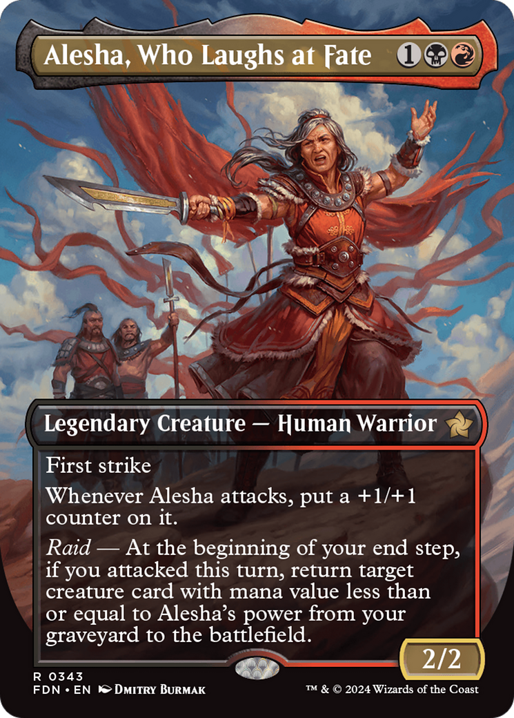 Alesha, Who Laughs at Fate (Borderless) [Foundations] MTG Single Magic: The Gathering | Red Claw Gaming