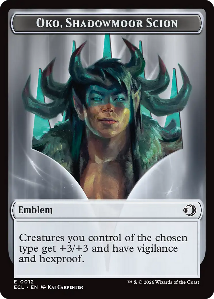 Elk // Emblem - Oko, Shadowmoor Scion Double-Sided Token [Lorwyn Eclipsed Tokens] MTG Single Magic: The Gathering | Red Claw Gaming