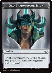 Elk // Emblem - Oko, Shadowmoor Scion Double-Sided Token [Lorwyn Eclipsed Tokens] MTG Single Magic: The Gathering | Red Claw Gaming