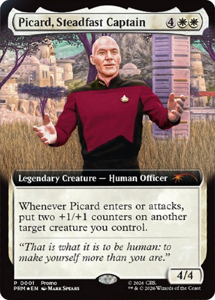 Picard, Steadfast Captain (Extended Art) [Media Promos] | Red Claw Gaming
