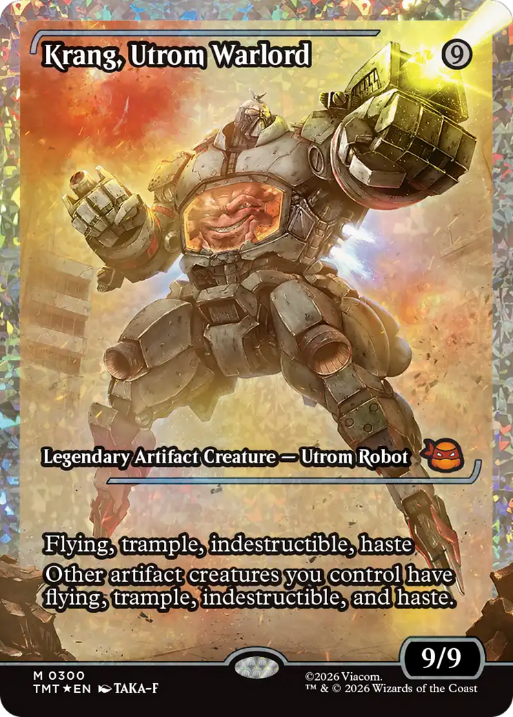 Krang, Utrom Warlord (Showcase) (Fracture Foil) [Teenage Mutant Ninja Turtles] MTG Single Magic: The Gathering | Red Claw Gaming