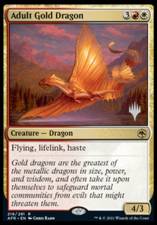 Adult Gold Dragon (Promo Pack) [Dungeons & Dragons: Adventures in the Forgotten Realms Promos] MTG Single Magic: The Gathering | Red Claw Gaming