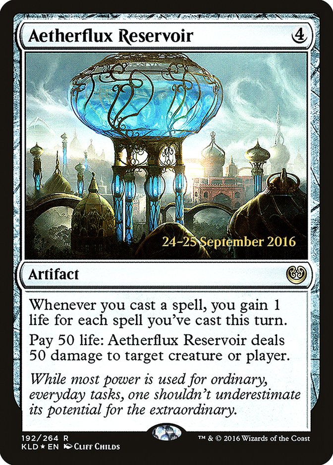 Aetherflux Reservoir [Kaladesh Prerelease Promos] MTG Single Magic: The Gathering | Red Claw Gaming