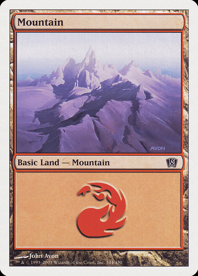 Mountain (344) [Eighth Edition] MTG Single Magic: The Gathering | Red Claw Gaming