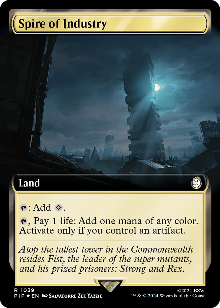 Spire of Industry (Extended Art) (Surge Foil) [Fallout] MTG Single Magic: The Gathering | Red Claw Gaming