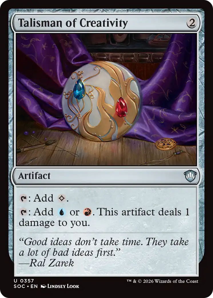 Talisman of Creativity [Secrets of Strixhaven Commander] MTG Single Magic: The Gathering | Red Claw Gaming