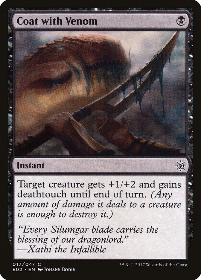 Coat with Venom [Explorers of Ixalan] MTG Single Magic: The Gathering | Red Claw Gaming