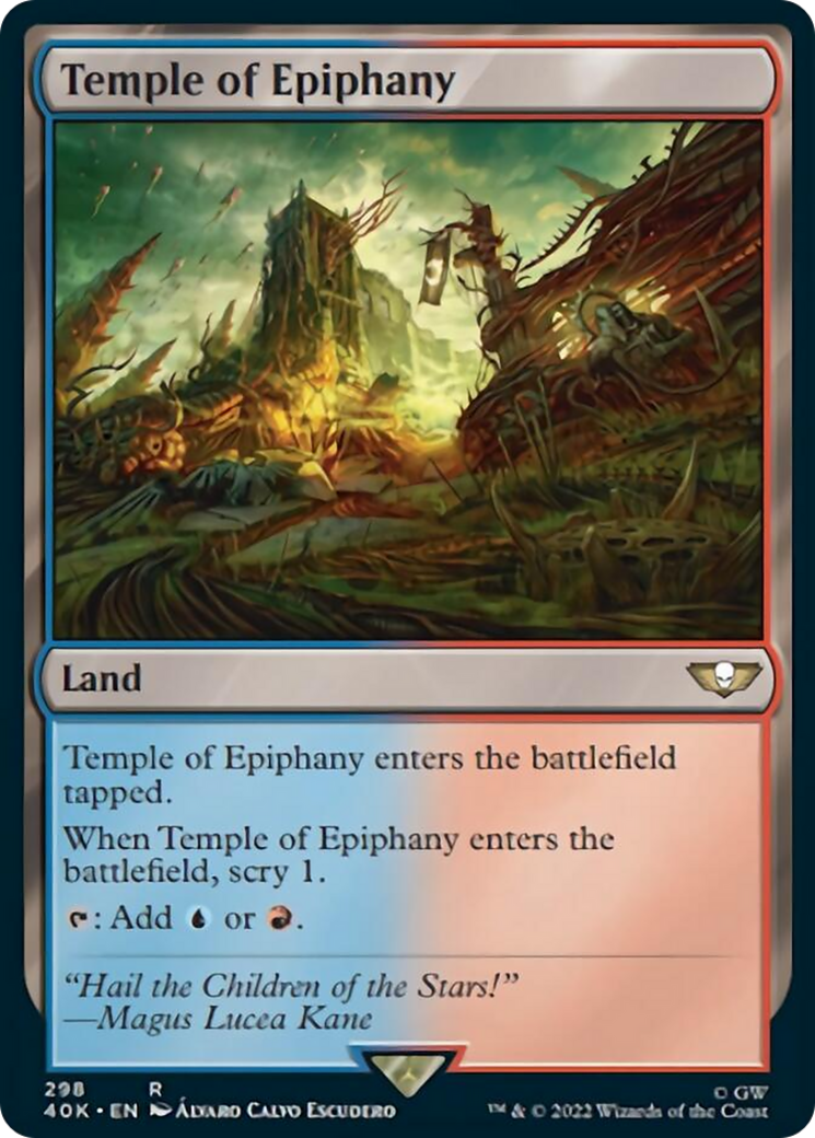 Temple of Epiphany (Surge Foil) [Warhammer 40,000] MTG Single Magic: The Gathering | Red Claw Gaming