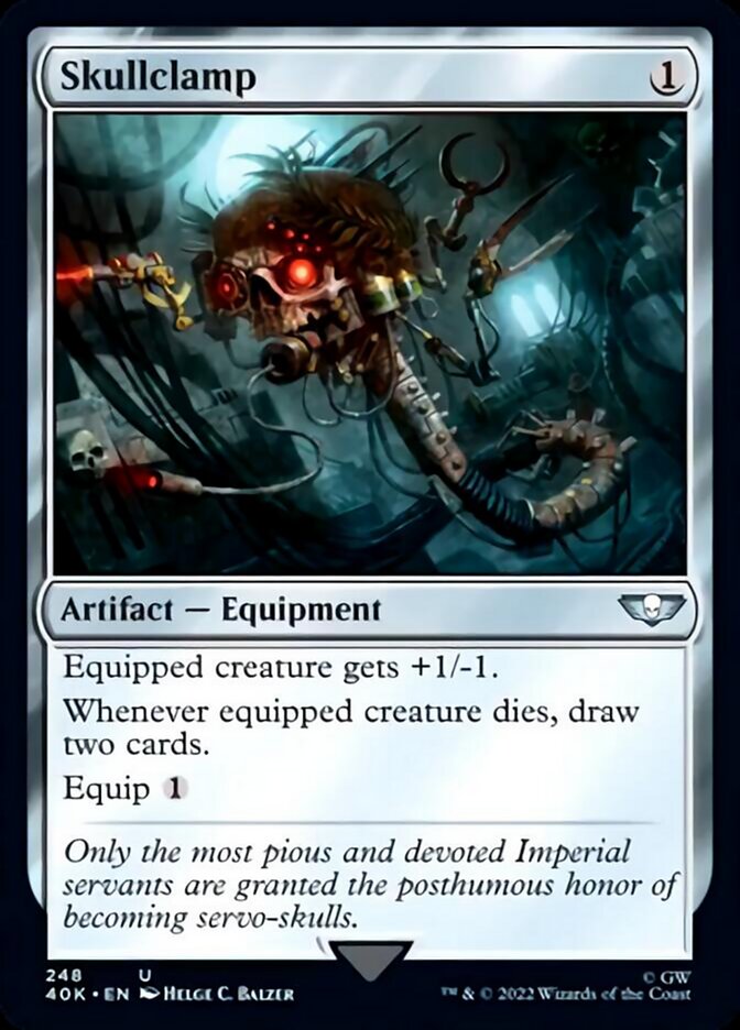 Skullclamp (Surge Foil) [Warhammer 40,000] MTG Single Magic: The Gathering | Red Claw Gaming