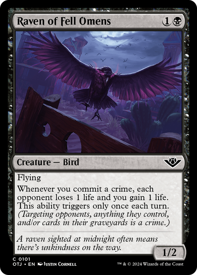 Raven of Fell Omens [Outlaws of Thunder Junction] MTG Single Magic: The Gathering    | Red Claw Gaming