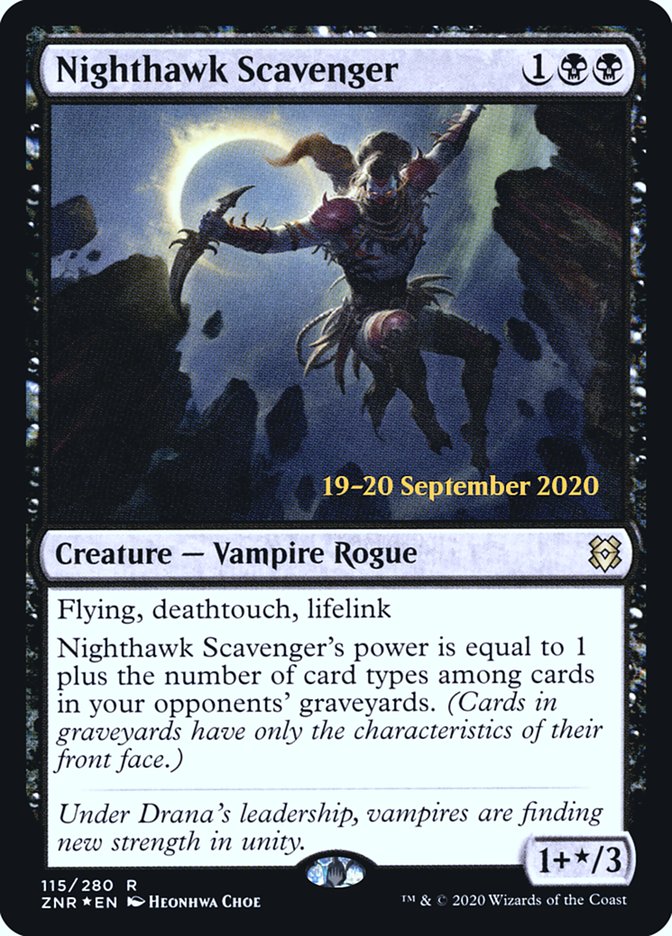 Nighthawk Scavenger [Zendikar Rising Prerelease Promos] MTG Single Magic: The Gathering | Red Claw Gaming