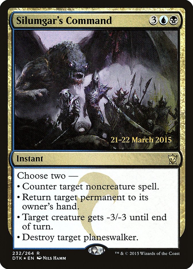 Silumgar's Command [Dragons of Tarkir Prerelease Promos] MTG Single Magic: The Gathering | Red Claw Gaming