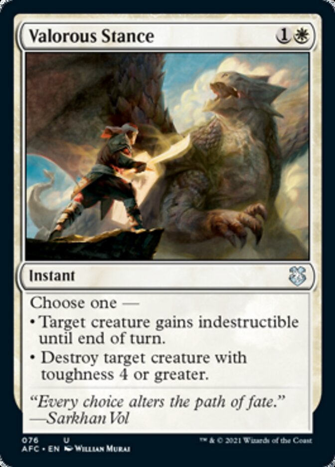 Valorous Stance [Dungeons & Dragons: Adventures in the Forgotten Realms Commander] MTG Single Magic: The Gathering | Red Claw Gaming