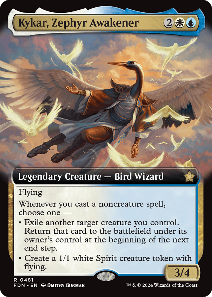 Kykar, Zephyr Awakener (Extended Art) [Foundations] MTG Single Magic: The Gathering | Red Claw Gaming