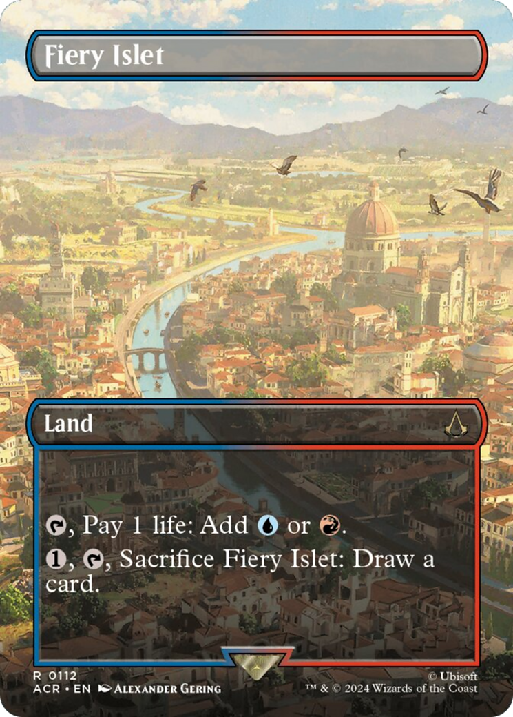 Fiery Islet (Borderless) [Assassin's Creed] MTG Single Magic: The Gathering | Red Claw Gaming