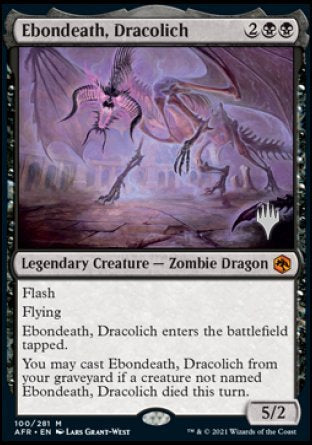 Ebondeath, Dracolich (Promo Pack) [Dungeons & Dragons: Adventures in the Forgotten Realms Promos] MTG Single Magic: The Gathering | Red Claw Gaming